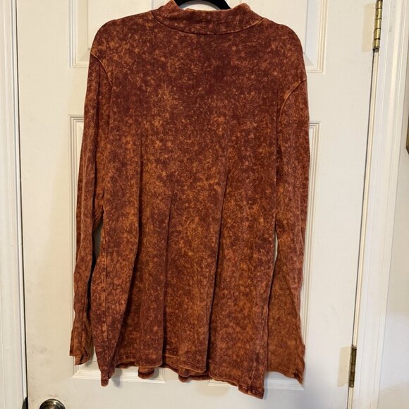 NWT Zenana Mineral Wash Mock Neck Sweater | Orange | Plus Size - Picture 5 of 5